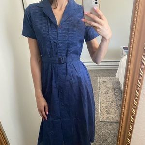 Ines de la Fressange for Uniqlo blue midi dress